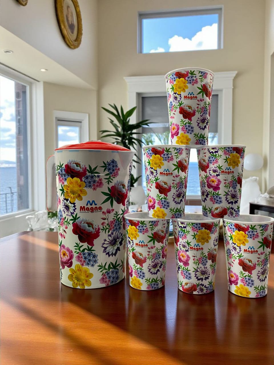 Floral Water Set - Pack Of 7