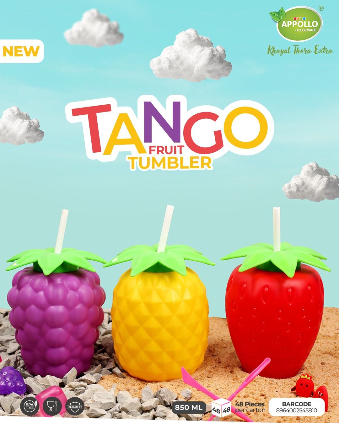 Tango Water Tumbler - Pack Of 3