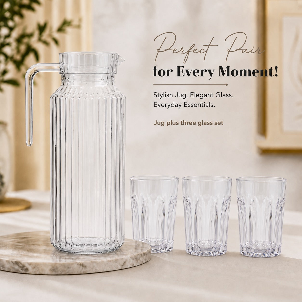 Stips Jug Glass Set - Pack Of 1